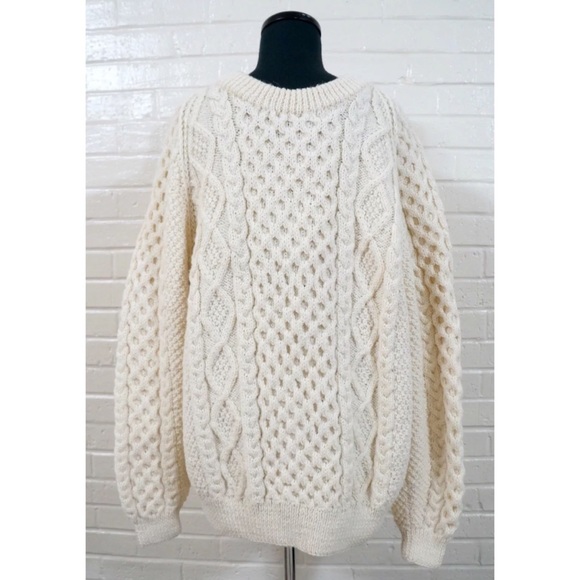 Tivoli Hand Knit Ivory Aran Fisherman 